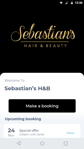 Android application Sebastian’s Hair & Beauty screenshort