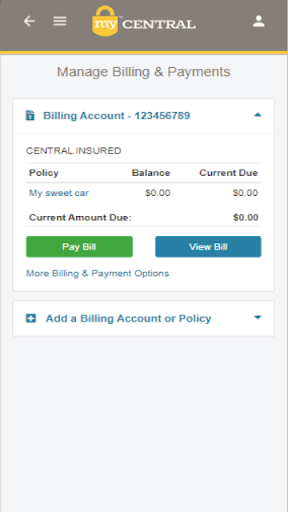 myCentral® Mobile Screen 2