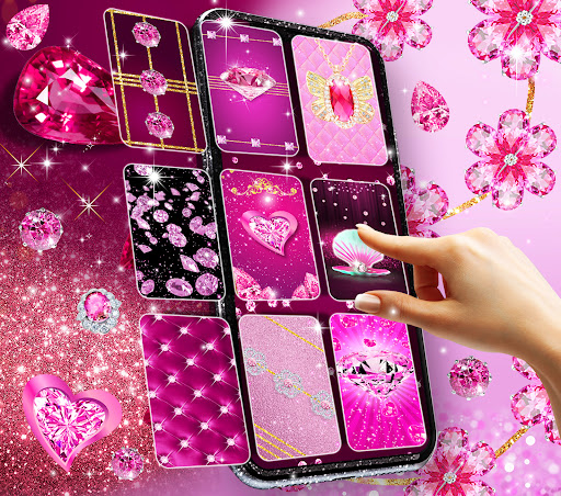 Android application Pink diamonds live wallpaper screenshort