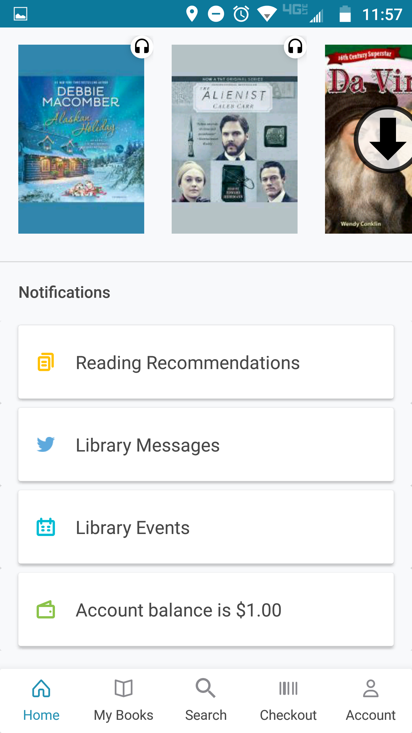 Android application cloudLibrary screenshort