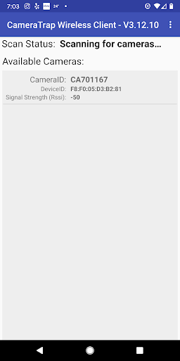 Android application Camera Trap Wireless Client screenshort