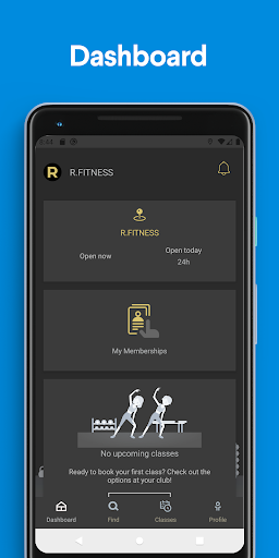 Android application R.FITNESS screenshort