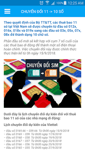 Android application Đổi 11 số về 10 số screenshort