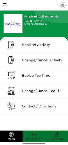 Android application Miracle Hill Golf & Tennis screenshort