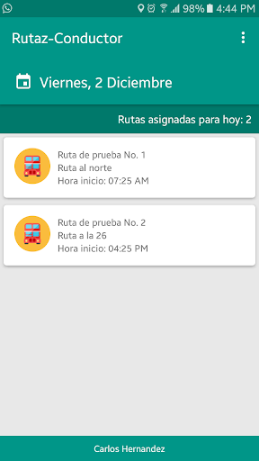 Android application Rutaz - Conductor screenshort