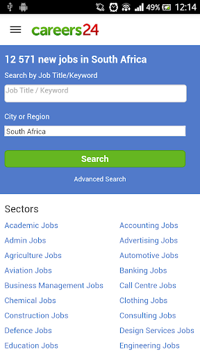 Careers24 SA Job Search Screen 2