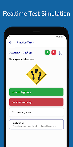 Android application Maine BMV Permit Practice screenshort