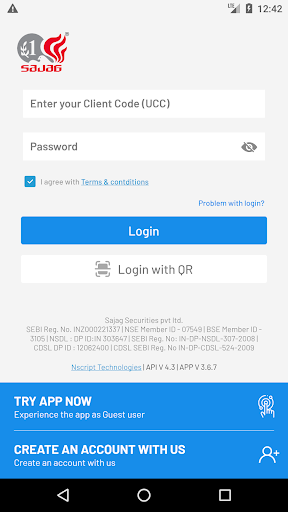 Android application Sajag Trade screenshort