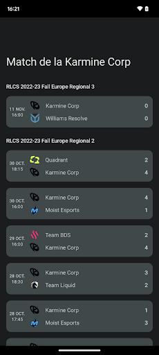 Android application Rule One pour Karmine Corp screenshort