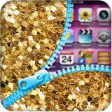 Golden theme Zipper Lock icon