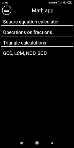 Android application Math app screenshort