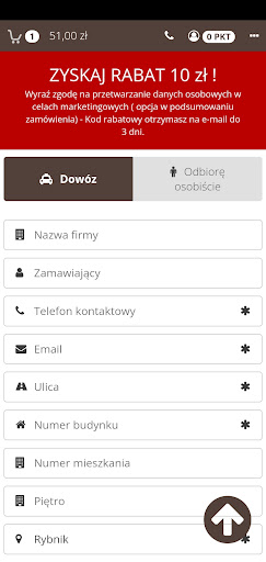 Android application Paleciak Pizza Rybnik screenshort