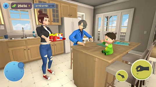 anime mẹ đơn thân sim 3d