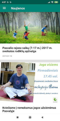 Android application Pasvalio VSB screenshort