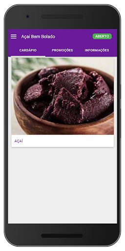 Android application Açaí Bem Bolado screenshort