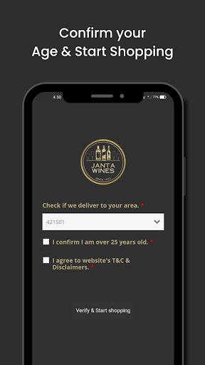 Android application Janta Wines - Delivery App screenshort