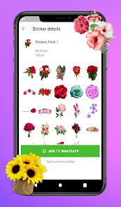 Captura 3 WAStickerApps Flores Stickers android