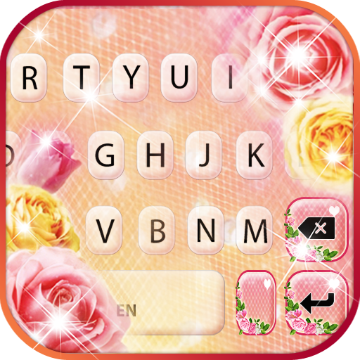 Shine Glitter Rose Keyboard Ba logo