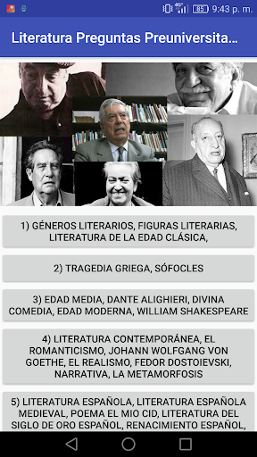 Android application Literatura Preguntas Preuniver screenshort