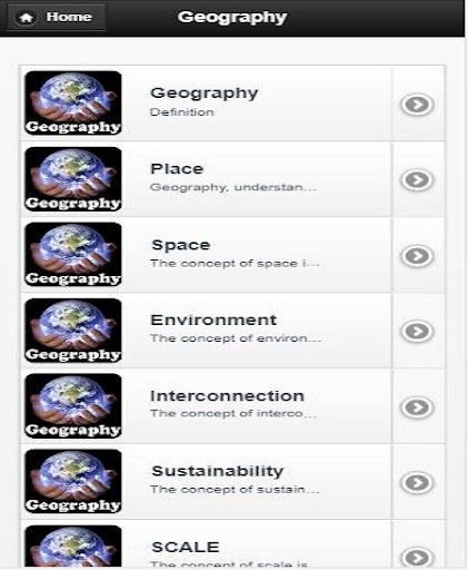 Android application Geography screenshort