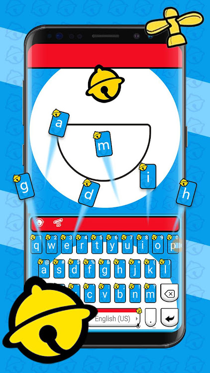 Blue Fat Cat Keyboard Theme - 8.7.1_0619 - (Android)