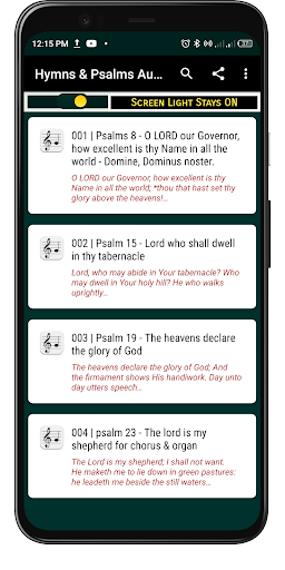 Hymns & Psalms Audio Screen 3