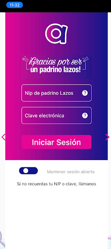 Android application Padrino Lazos screenshort