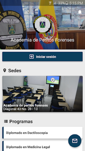 Android application Academia de Peritos Forenses screenshort