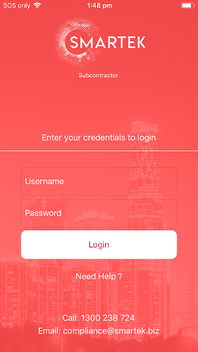 Android application Smartek Subcontractor screenshort