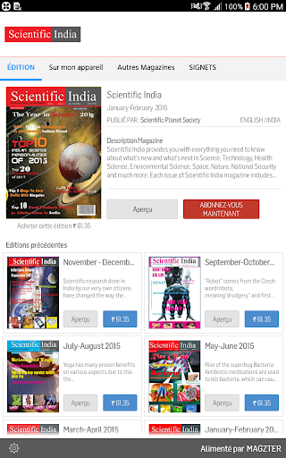 Android application Scientific India screenshort