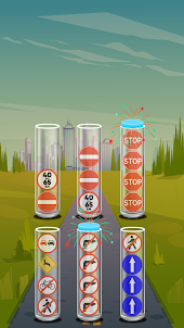 Traffic Sign Sort Puzzle Game