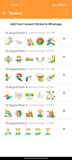 Independence 15 August Sticker Screen 3