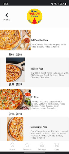Screenshot of Great American Pizza