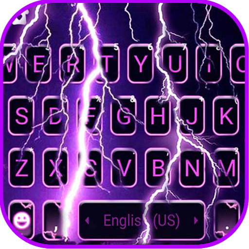 Purple Lightning Keyboard Back logo
