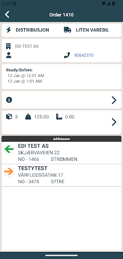 Frakt24 DriverApp Screen 3