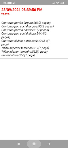 calculo de portões Screen 2