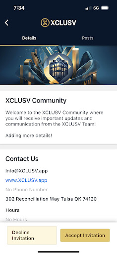 XCLUSV Screen 2