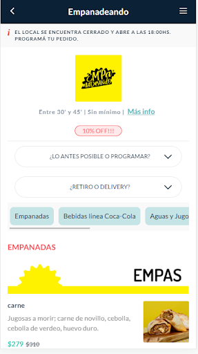 Android application Empanadeando screenshort