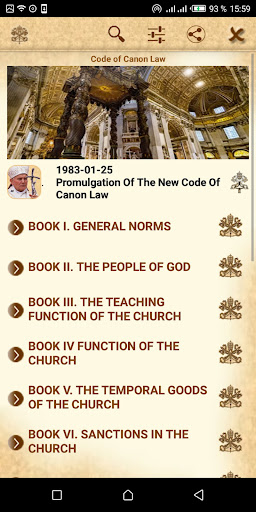 Android application Canon Law screenshort