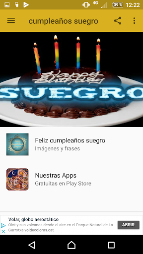 Android application SUEGRO TE DESEO FELICIDADES screenshort