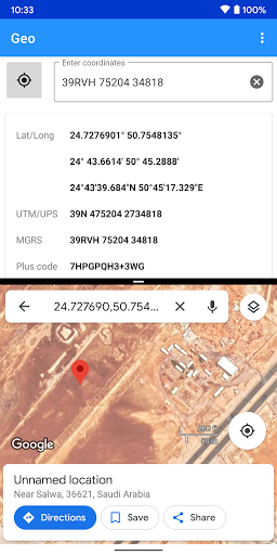 Geo: Convert GPS Coordinates Screen 3