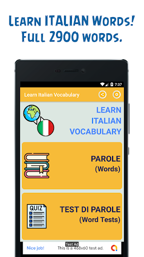 Android application Learn Italian Vocabulary Words screenshort