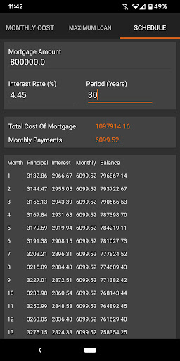 Mortgage Calculator Screen 3