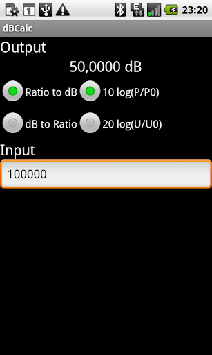 dB Calc Screen 2