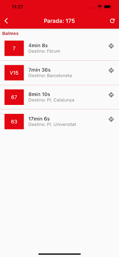 Android application Espera Bus Barcelona screenshort
