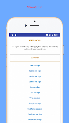 Android application Astrology 101 screenshort