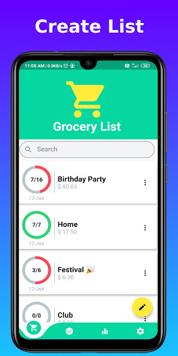 Android application Grocery Shopping List screenshort