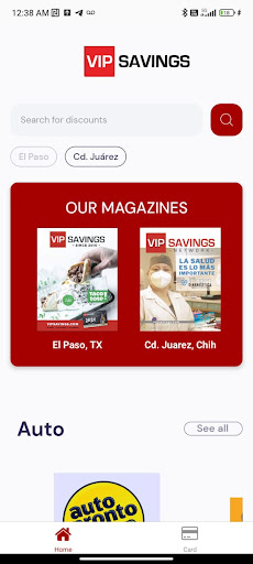 Android application VIP SAVINGS screenshort