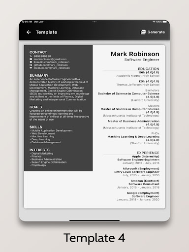 Screenshot of Resume+ - CV Generator