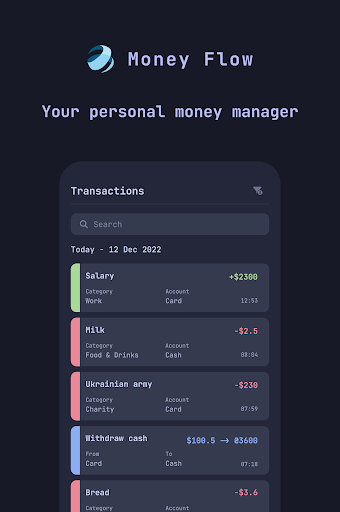 Android application Money Flow screenshort